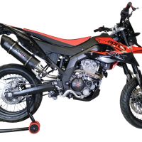 Pot echappement compatible avec Aprilia Sx 125 2018-2020, Furore Nero, Pot echappement racing,silencieux avec db killer et des tuyaux de liaison sans homologation 