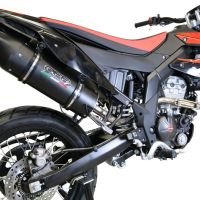 Pot echappement compatible avec Aprilia Sx 125 2018-2020, Furore Nero, Pot echappement racing,silencieux avec db killer et des tuyaux de liaison sans homologation 