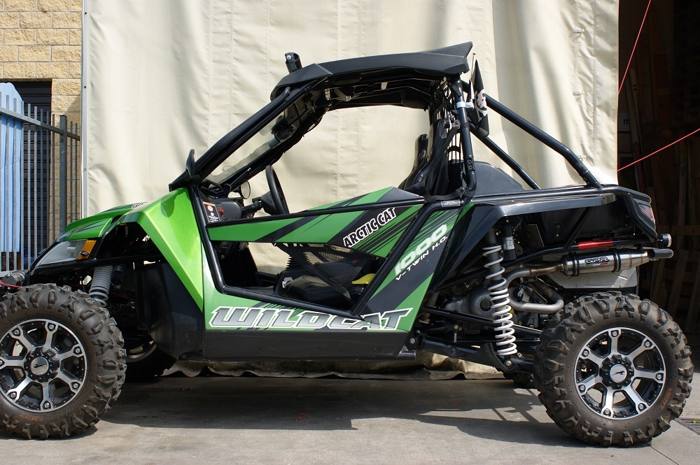 Pot echappement compatible avec Artic Cat Wild Cat 1000 2012-2014, Deeptone Atv, Échappement légal, homologué,silencieux avec db killer amovible et tuyau de liaison spécifique 