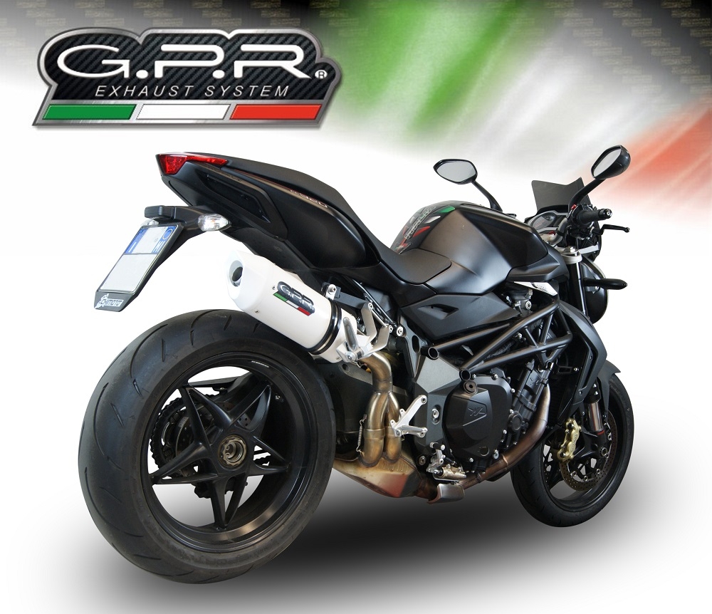 Pot echappement compatible avec Mv Agusta Brutale 750 S 2000-2006, Albus Ceramic, Échappement légal, homologué,silencieux avec db killer amovible et tuyau de liaison spécifique 