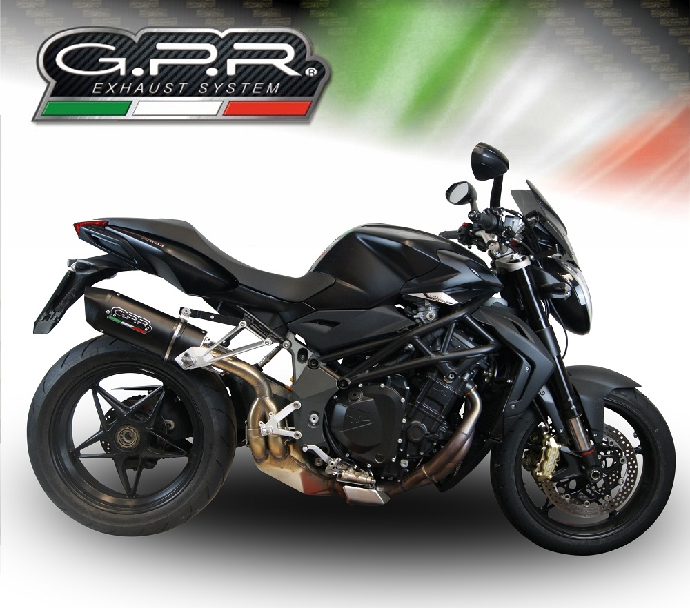Pot echappement compatible avec Mv Agusta Brutale 750 S 2000-2006, Furore Nero, Échappement légal, homologué,silencieux avec db killer amovible et tuyau de liaison spécifique 