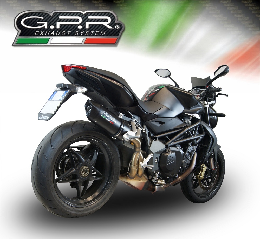 Pot echappement compatible avec Mv Agusta Brutale 1090 R-RR 2010-2016, Furore Nero, Échappement légal, homologué,silencieux avec db killer amovible et tuyau de liaison spécifique 