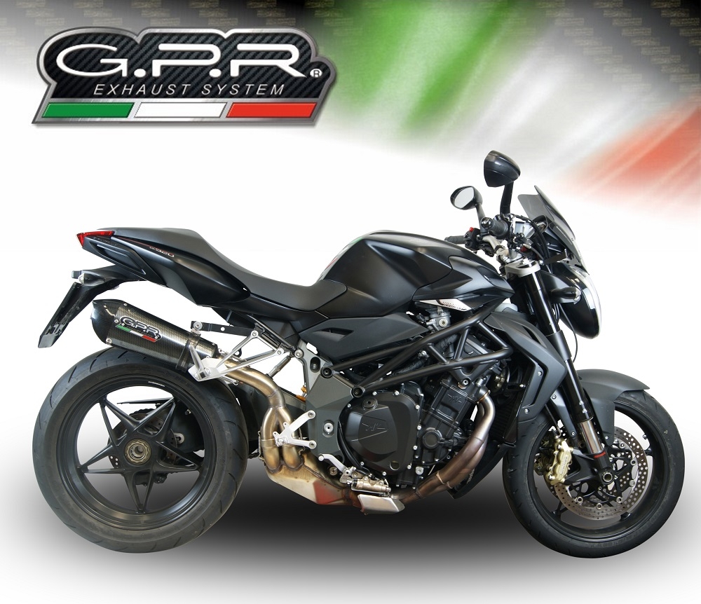 GPR pot echappement compatible avec  Mv Agusta Brutale 1090 R-RR  2010-2016, New Grand Prix Evo Poppy, Échappement légal, homologué,silencieux avec db killer amovible et tuyau de liaison spécifique 