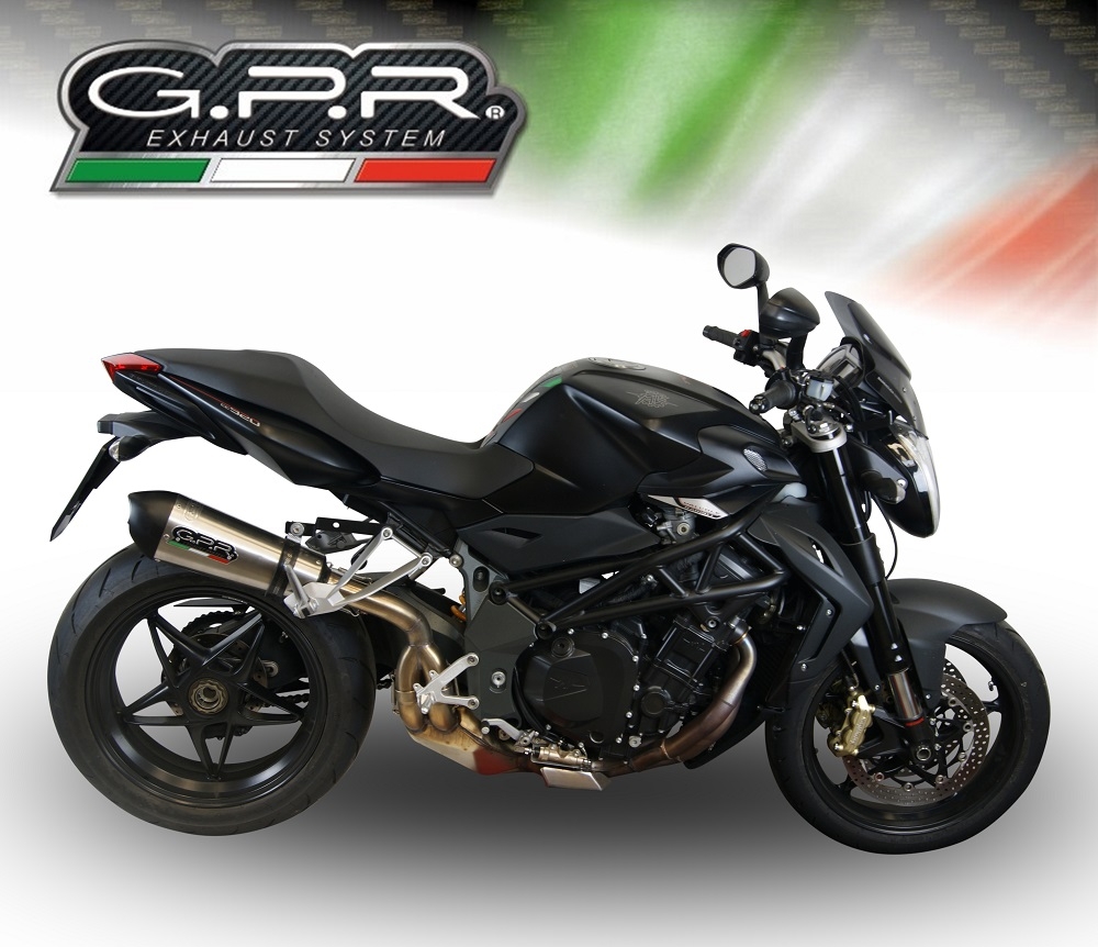 GPR pot echappement compatible avec  Mv Agusta Brutale 1090 R-RR  2010-2016, New Grand Prix Evo Titanium, Échappement légal, homologué,silencieux avec db killer amovible et tuyau de liaison spécifique 