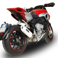 GPR pot echappement compatible avec  Mv Agusta Rivale - Stradale 800 2014-2016, Albus Ceramic, Échappement légal, homologué,silencieux avec db killer amovible et tuyau de liaison spécifique 