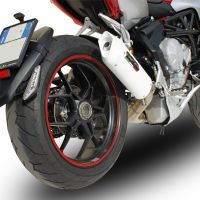 GPR pot echappement compatible avec  Mv Agusta Rivale - Stradale 800 2014-2016, Albus Ceramic, Échappement légal, homologué,silencieux avec db killer amovible et tuyau de liaison spécifique 