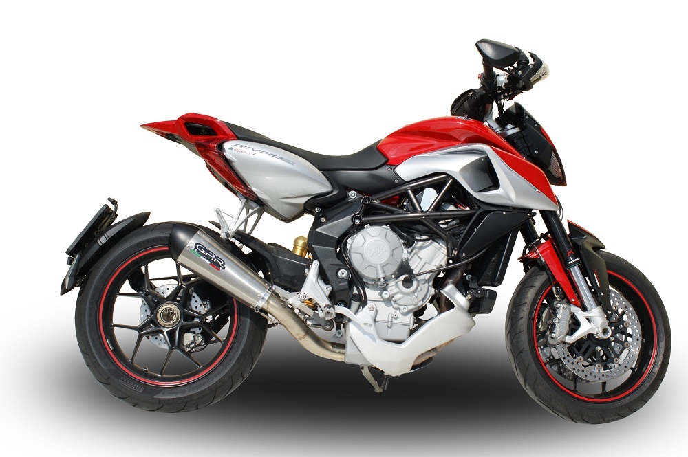 GPR pot echappement compatible avec  Mv Agusta Rivale - Stradale 800 2014-2016, New Grand Prix Evo Titanium, Échappement légal, homologué,silencieux avec db killer amovible et tuyau de liaison spécifique 