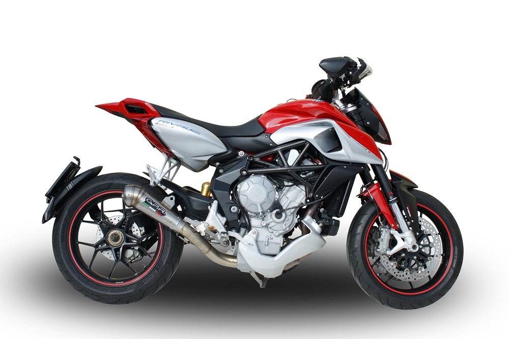 Pot echappement compatible avec Mv Agusta Rivale - Stradale 800 2014-2016, Powercone Evo, Échappement légal, homologué,silencieux avec db killer amovible et tuyau de liaison spécifique 