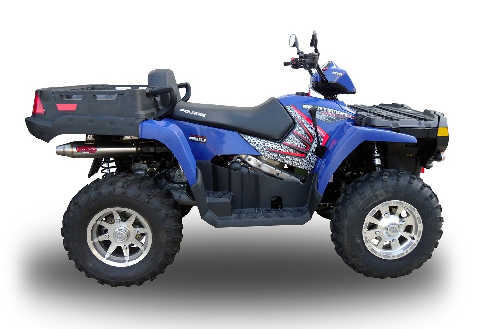 Pot echappement compatible avec Polaris Sportsman 800 X2 2007-2010 2007-2010, Deeptone Atv, Échappement légal, homologué,silencieux avec db killer amovible 