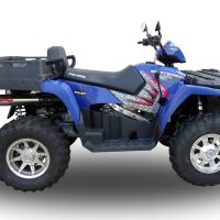 Pot echappement compatible avec Polaris Sportsman 800 X2 2007-2010 2007-2010, Deeptone Atv, Échappement légal, homologué,silencieux avec db killer amovible 