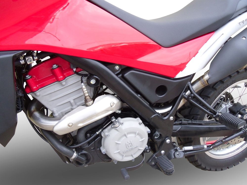 Pot echappement compatible avec Husqvarna TERRA - STRADA TR 650 2013-2015, Albus Ceramic, Homologué et légal, système d'échappement complet avec catalyseur et db killer amovible 