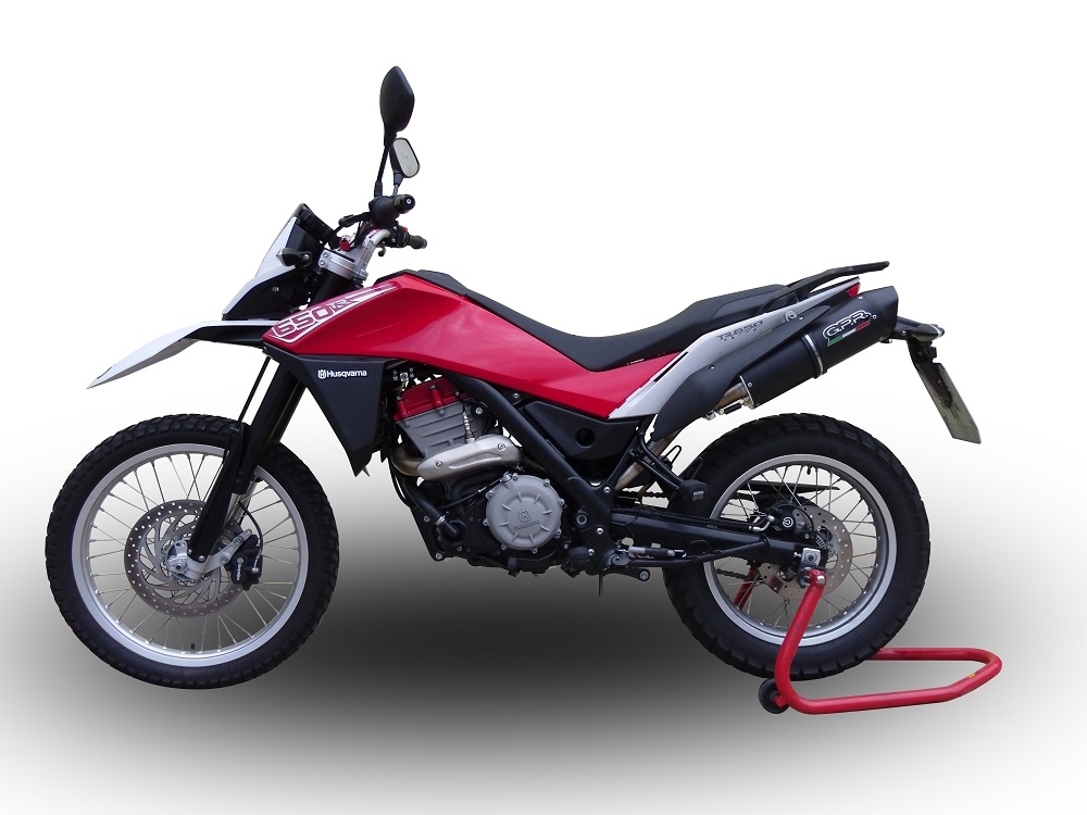 Pot echappement compatible avec Husqvarna TERRA - STRADA TR 650 2013-2015, Furore Poppy, Homologué et légal, système d'échappement complet avec catalyseur et db killer amovible 