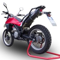 Pot echappement compatible avec Husqvarna TERRA - STRADA TR 650 2013-2015, Furore Nero, Homologué et légal, système d'échappement complet avec catalyseur et db killer amovible 