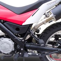 Pot echappement compatible avec Husqvarna TERRA - STRADA TR 650 2013-2015, Furore Nero, Homologué et légal, système d'échappement complet avec catalyseur et db killer amovible 