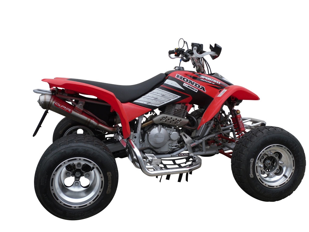 Pot echappement compatible avec Honda Trx 400 Sportrax EX 1999-2014, Powercone Evo, Échappement légal, homologué,silencieux avec db killer amovible et tuyau de liaison spécifique 