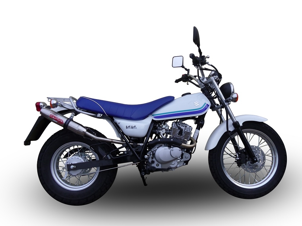 Pot echappement compatible avec Suzuki Rv 125 Van Van 2003-2017, Deeptone Inox, Pot Échappement slip-on homologué, légal, avec db killer amovible, tuyau de liaison et catalyseur 