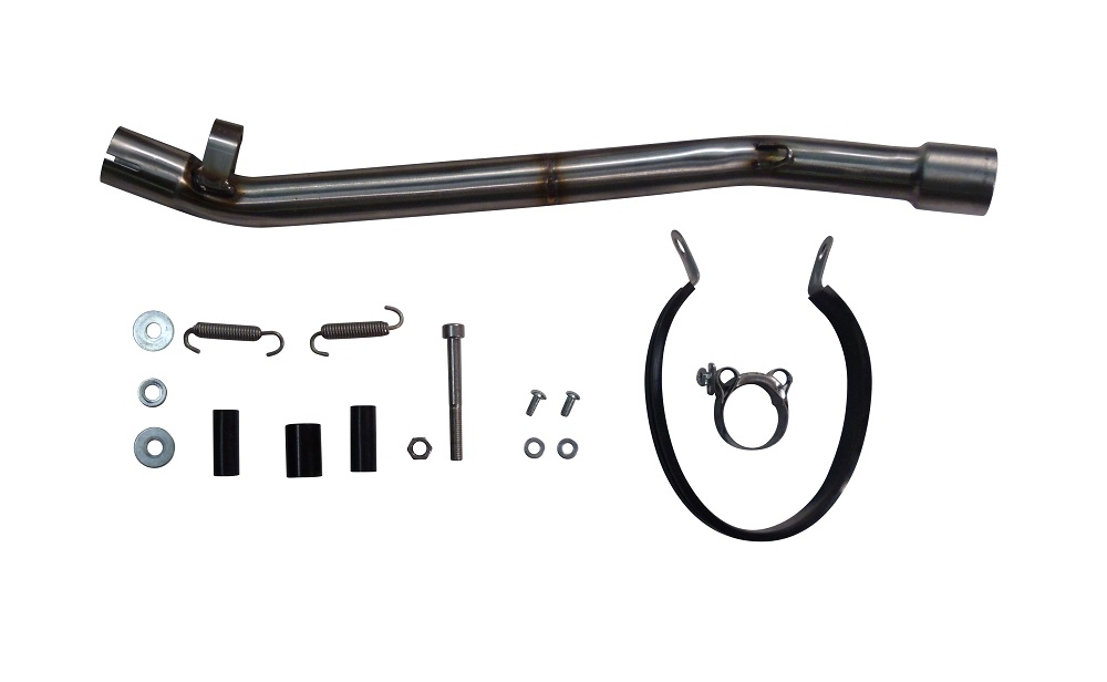 Pot echappement compatible avec Suzuki Rv 200 Van Van 2016-2017, Satinox , Échappement légal, homologué,silencieux avec db killer amovible et tuyau de liaison spécifique 