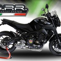 Pot echappement compatible avec Yamaha Mt-09 2014-2016, M3 Inox , Homologué et légal, système d'échappement complet avec catalyseur et db killer amovible 