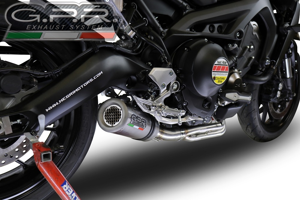 Pot echappement compatible avec Yamaha Mt-09 2014-2016, M3 Inox , Homologué et légal, système d'échappement complet avec catalyseur et db killer amovible 
