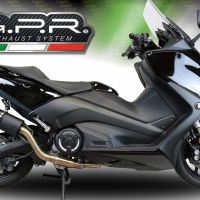 Pot echappement compatible avec Yamaha T-Max 560 2020-2021, Furore Evo4 Nero, Homologué et légal, système d'échappement complet avec catalyseur et db killer amovible 
