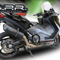 Pot echappement compatible avec Yamaha T-Max 560 2020-2021, Furore Evo4 Nero, Homologué et légal, système d'échappement complet avec catalyseur et db killer amovible 