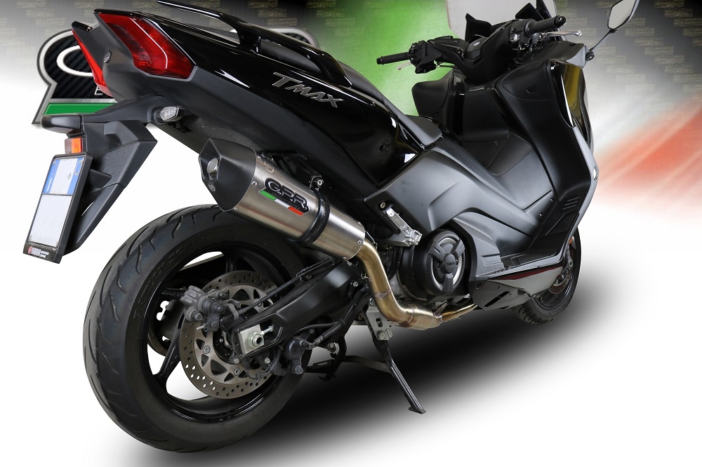 GPR pot echappement compatible avec  Yamaha T-Max 530 2017-2021, New Grand Prix Evo Titanium, Homologué et légal, système d'échappement complet avec catalyseur et db killer amovible 