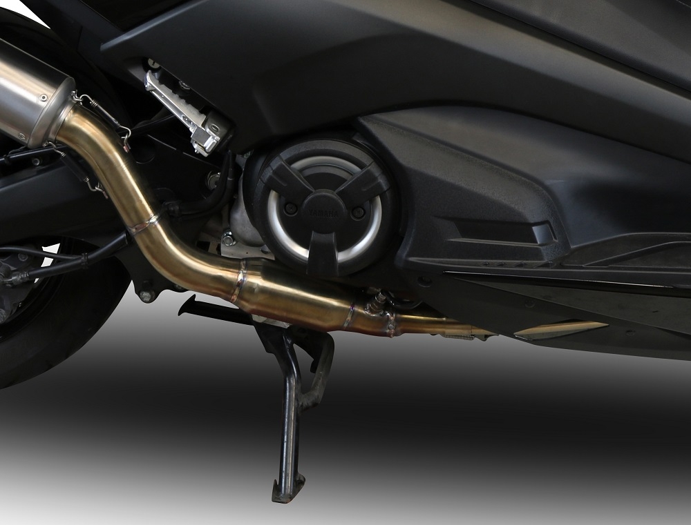 Pot echappement compatible avec Yamaha T-Max 530 2017-2021, Furore Evo4 Nero, Homologué et légal, système d'échappement complet avec catalyseur et db killer amovible 