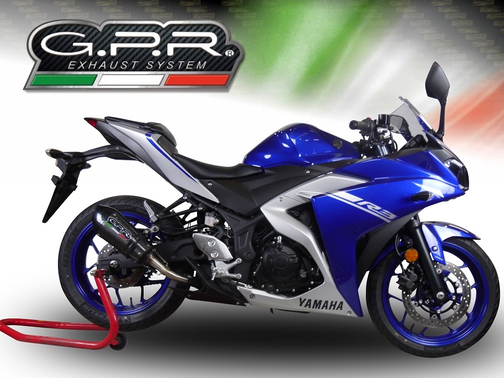 Pot echappement compatible avec Yamaha Mt-03 2018-2020, GP Evo4 Poppy, Échappement légal, homologué,silencieux avec db killer amovible et tuyau de liaison spécifique 