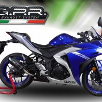 Pot echappement compatible avec Yamaha Mt-03 2018-2020, GP Evo4 Poppy, Échappement légal, homologué,silencieux avec db killer amovible et tuyau de liaison spécifique 