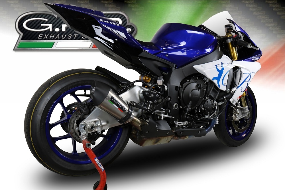 GPR pot echappement compatible avec  Yamaha Yzf R1-R1-M 2017-2019, New Grand Prix Evo Titanium, Échappement légal, homologué,silencieux avec db killer amovible et tuyau de liaison spécifique 