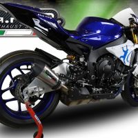GPR pot echappement compatible avec  Yamaha Yzf R1-R1-M 2017-2019, New Grand Prix Evo Titanium, Échappement légal, homologué,silencieux avec db killer amovible et tuyau de liaison spécifique 