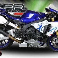 Pot echappement compatible avec Yamaha Yzf R1-R1-M 2017-2019, M3 Black Titanium, Système demi complet ,pot chappement racing,article sans homologation 