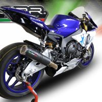 Pot echappement compatible avec Yamaha Yzf R1-R1-M 2017-2019, M3 Black Titanium, Système demi complet ,pot chappement racing,article sans homologation 