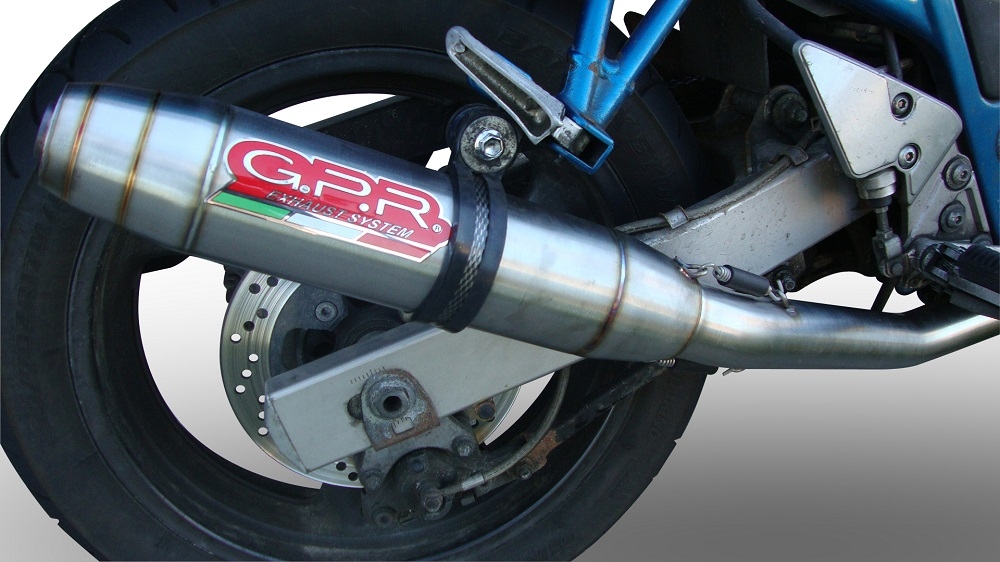 Pot echappement compatible avec Suzuki Gsf 650 Bandit - S 2005-2006, Deeptone Inox, Échappement légal, homologué,silencieux avec db killer amovible et tuyau de liaison spécifique 