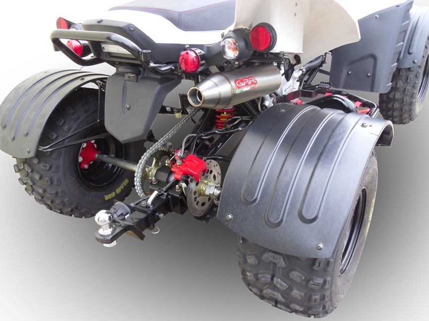 Pot echappement compatible avec Beeline Bestia 5.5 Supermoto -Offroad 2011-2021, Deeptone Atv, Homologué et légal, système d'échappement complet, avec db killer amovible 