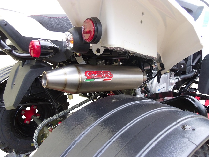 Pot echappement compatible avec Beeline Bestia 5.5 Supermoto -Offroad 2011-2021, Deeptone Atv, Homologué et légal, système d'échappement complet, avec db killer amovible 