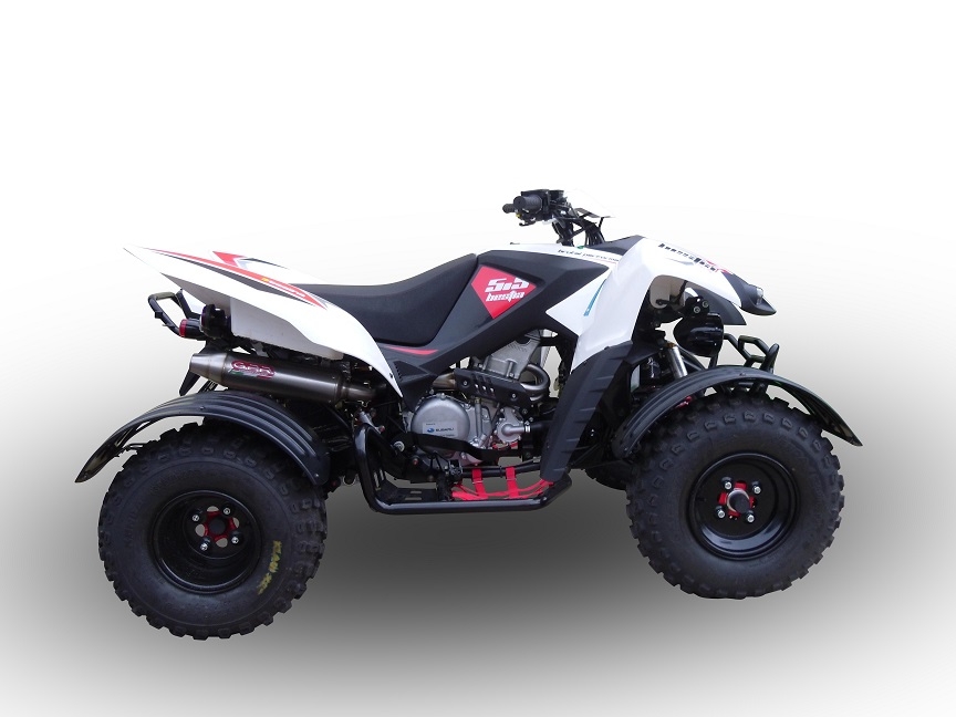 Pot echappement compatible avec Beeline Bestia 5.5 Supermoto -Offroad 2011-2021, Deeptone Atv, Homologué et légal, système d'échappement complet, avec db killer amovible 