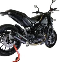 Pot echappement compatible avec Benelli Leoncino 500 Trail 2017-2024, Furore Evo4 Nero, Pot échappement homologué et légal, silencieux avec mi-collecteur, db killer amovible et catalyseur 