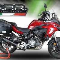 Pot echappement compatible avec Benelli Trk 502 2021-2024, Furore Evo4 Nero, Pot Échappement slip-on homologué, légal, avec db killer amovible, tuyau de liaison et catalyseur 