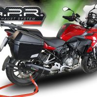 Pot echappement compatible avec Benelli Trk 502 2021-2024, Furore Evo4 Nero, Pot Échappement slip-on homologué, légal, avec db killer amovible, tuyau de liaison et catalyseur 
