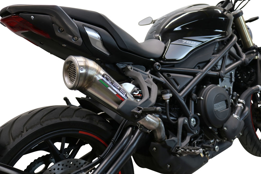 Pot echappement compatible avec Benelli 752 S 2022-2024, Powercone Evo, Échappement légal, homologué,silencieux avec db killer amovible et tuyau de liaison spécifique 