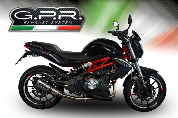 GPR pot echappement compatible avec  Benelli Bn 302 S 2015-2016, New Grand Prix Evo Titanium, Échappement légal, homologué,silencieux avec db killer amovible et tuyau de liaison spécifique 