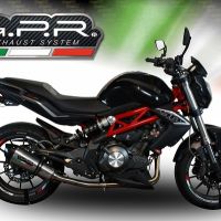 GPR pot echappement compatible avec  Benelli Bn 302 S 2015-2016, New Grand Prix Evo Titanium, Échappement légal, homologué,silencieux avec db killer amovible et tuyau de liaison spécifique 