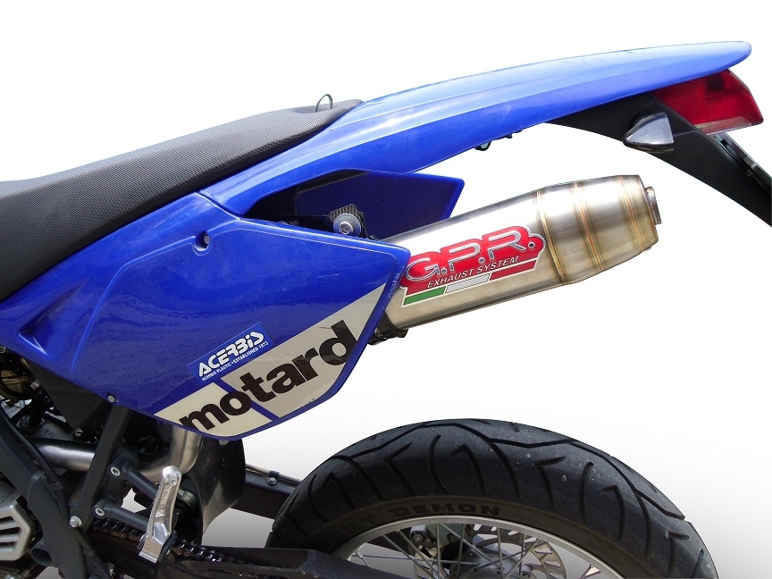 Pot echappement compatible avec Beta RR 125 Enduro Ac 4t 2005-2009, Deeptone Inox, Échappement légal, homologué,silencieux avec db killer amovible et tuyau de liaison spécifique 