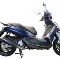 Pot echappement compatible avec Piaggio Beverly 350 2016-2020, Evo4 Road, Homologué et légal, système d'échappement complet avec catalyseur et db killer amovible 