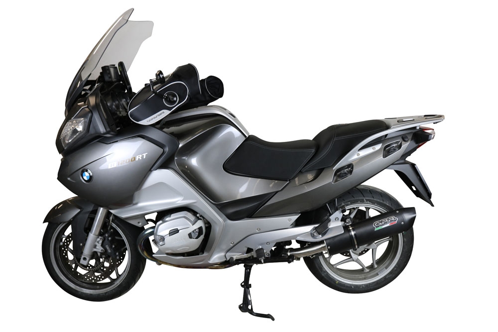 GPR pot echappement compatible avec  Bmw R 1200 Rt 2009-2013, Furore Nero, Échappement légal, homologué,silencieux avec db killer amovible et tuyau de liaison spécifique 