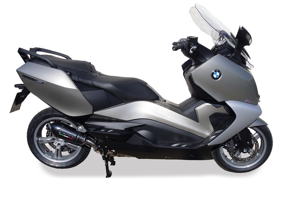 GPR pot echappement compatible avec  Bmw C 650 Gt 2012-2015, New Grand Prix Evo Poppy, Échappement légal, homologué,silencieux avec db killer amovible et tuyau de liaison spécifique 