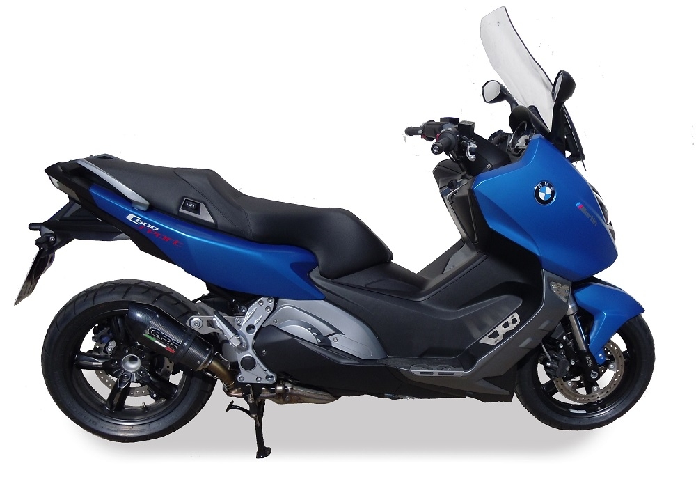 Pot echappement compatible avec Bmw C 600 Sport 2012-2016, Gpe Ann. Poppy, Échappement légal, homologué,silencieux avec db killer amovible et tuyau de liaison spécifique 
