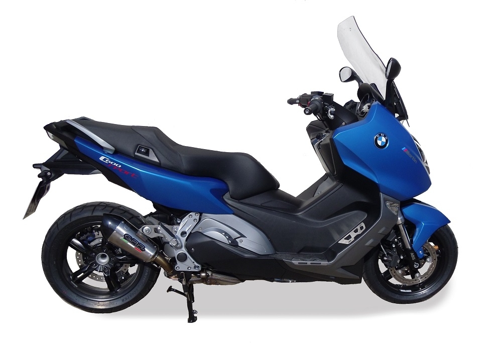 GPR pot echappement compatible avec  Bmw C 600 Sport 2012-2016, New Grand Prix Evo Titanium, Échappement légal, homologué,silencieux avec db killer amovible et tuyau de liaison spécifique 