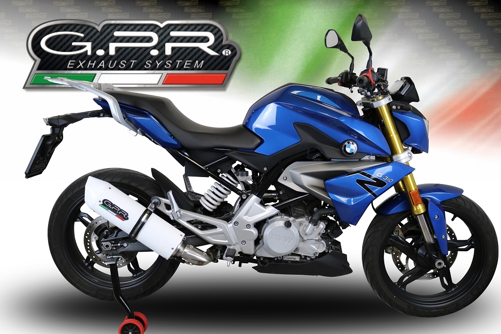 Pot echappement compatible avec Bmw G 310 R 2022-2024, Albus Evo4, Homologué et légal, système d'échappement complet avec catalyseur et db killer amovible 